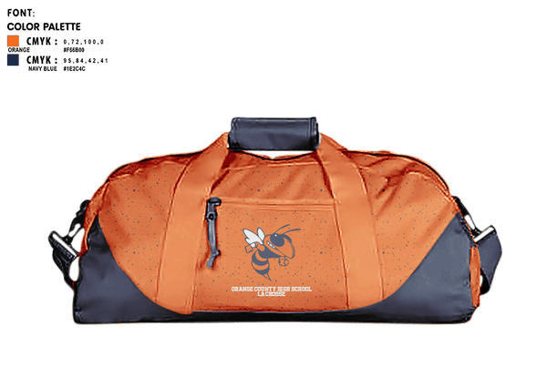 Duffle Bag, Orange County High School Lacrosse, Men's Lacrosse, Teamtime, Team time, sublimation, custom sports apparel, team uniforms, spirit wear, spiritwear, sports uniforms, custom shirts, team store, custom team store, fundraiser sports, apparel fundraiser