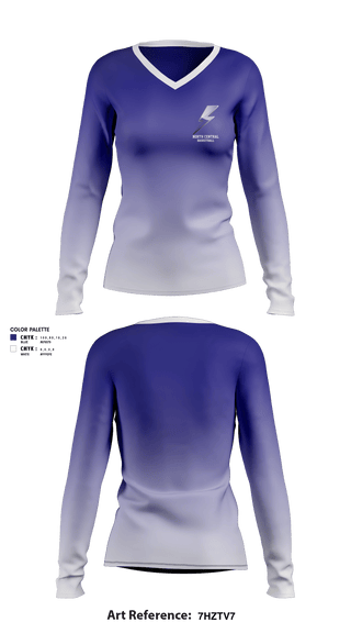Women's Long Sleeve Vneck Shirt, North Central Junior High School Basketball, Men's Basketball, Teamtime, Team time, sublimation, custom sports apparel, team uniforms, spirit wear, spiritwear, sports uniforms, custom shirts, team store, custom team store, fundraiser sports, apparel fundraiser
