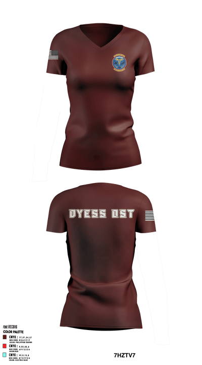 Dyess AFB Operational Support Team 10526750 Women's Short Sleeve V-neck Shirt - 7