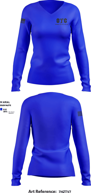 Women's Long Sleeve Vneck Shirt, Origin Tactics Group, , Teamtime, Team time, sublimation, custom sports apparel, team uniforms, spirit wear, spiritwear, sports uniforms, custom shirts, team store, custom team store, fundraiser sports, apparel fundraiser
