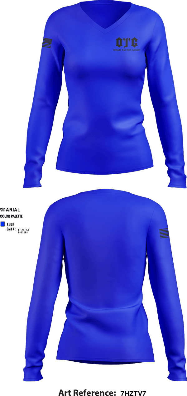 Women's Long Sleeve Vneck Shirt, Origin Tactics Group, , Teamtime, Team time, sublimation, custom sports apparel, team uniforms, spirit wear, spiritwear, sports uniforms, custom shirts, team store, custom team store, fundraiser sports, apparel fundraiser