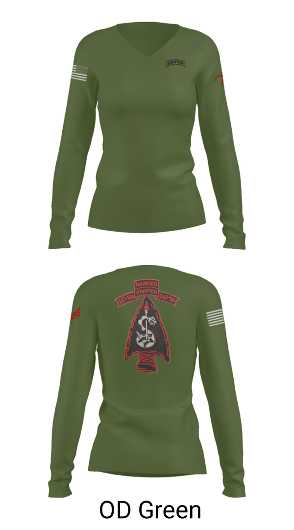 Women's Long Sleeve Vneck Shirt, , Army, Teamtime, Team time, sublimation, custom sports apparel, team uniforms, spirit wear, spiritwear, sports uniforms, custom shirts, team store, custom team store, fundraiser sports, apparel fundraiser