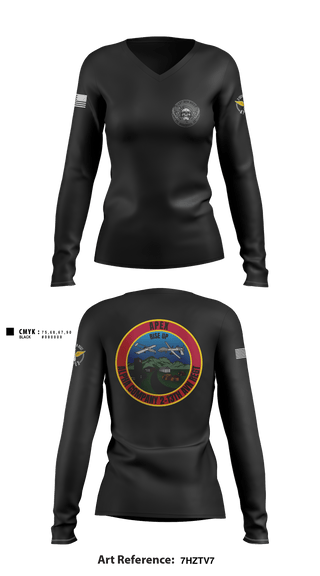 Women's Long Sleeve Vneck Shirt, A Co, 2-13th AVN REGT, , Teamtime, Team time, sublimation, custom sports apparel, team uniforms, spirit wear, spiritwear, sports uniforms, custom shirts, team store, custom team store, fundraiser sports, apparel fundraiser
