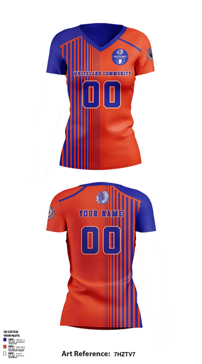 Whiteland Community High School Volleyball 82178540 Women's Short Sleeve V-neck Shirt - 3