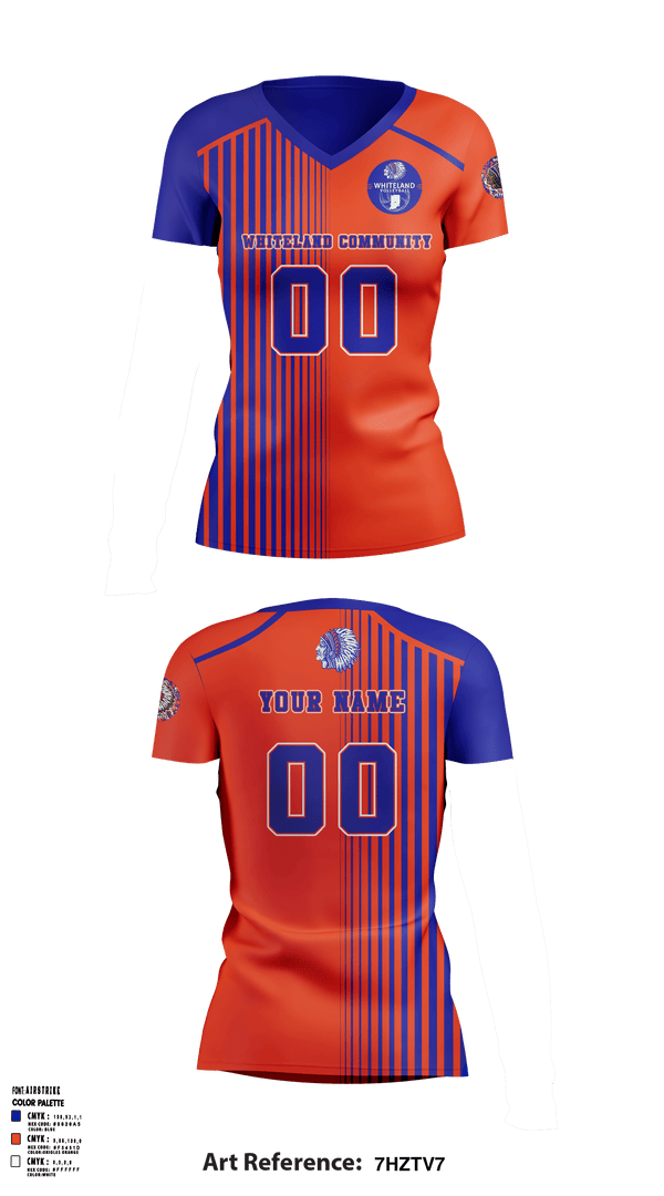 Women's Short Sleeve Vneck Shirt, Whiteland Community High School Volleyball, Men's Volleyball, Teamtime, Team time, sublimation, custom sports apparel, team uniforms, spirit wear, spiritwear, sports uniforms, custom shirts, team store, custom team store, fundraiser sports, apparel fundraiser