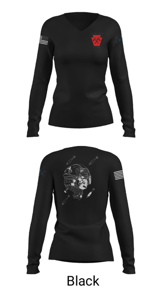 Women's Long Sleeve Vneck Shirt, , National Guard, Teamtime, Team time, sublimation, custom sports apparel, team uniforms, spirit wear, spiritwear, sports uniforms, custom shirts, team store, custom team store, fundraiser sports, apparel fundraiser