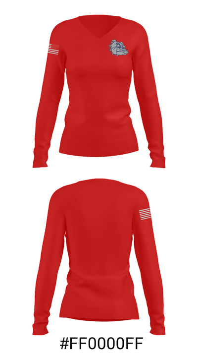 Ramona High School Cheer 63136049 Women's Long Sleeve V-neck Shirt - 35