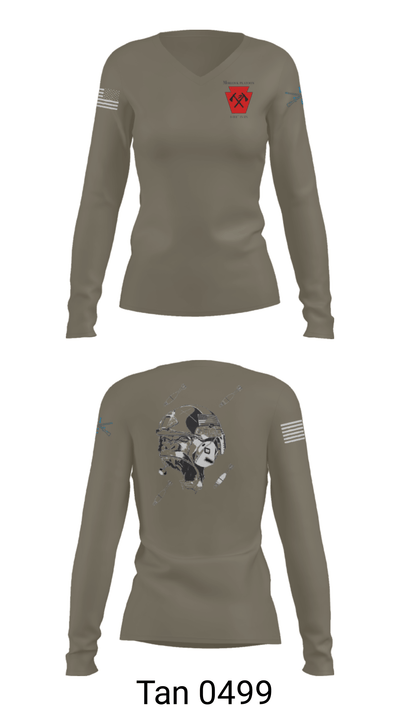 1-111th IN BN 37171288 Women's Long Sleeve V-neck Shirt - 39