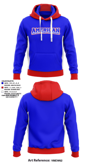 Hoodie, American Football Camps and Combines, Football, Teamtime, Team time, sublimation, custom sports apparel, team uniforms, spirit wear, spiritwear, sports uniforms, custom shirts, team store, custom team store, fundraiser sports, apparel fundraiser