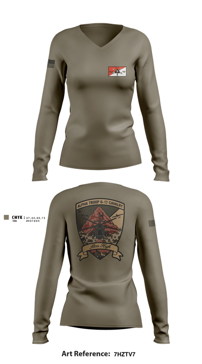 6-17 CAV 92718622 Women's Long Sleeve V-neck Shirt - 4