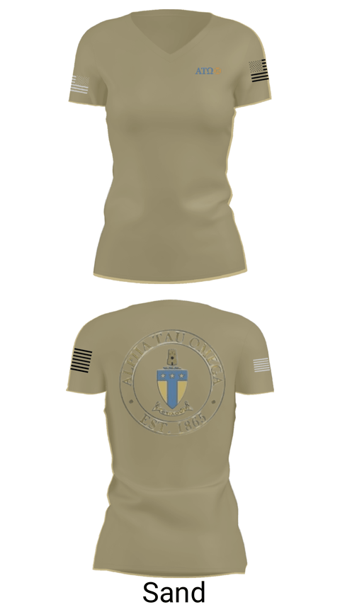 Women's Short Sleeve Vneck Shirt, , Army, Teamtime, Team time, sublimation, custom sports apparel, team uniforms, spirit wear, spiritwear, sports uniforms, custom shirts, team store, custom team store, fundraiser sports, apparel fundraiser