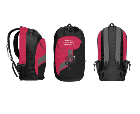 Gear Bag, Churchill High School Gymnastics, Cheer, Teamtime, Team time, sublimation, custom sports apparel, team uniforms, spirit wear, spiritwear, sports uniforms, custom shirts, team store, custom team store, fundraiser sports, apparel fundraiser