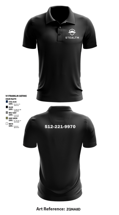 Stealth customs 84323734 Short Sleeve Performance Polo - 10