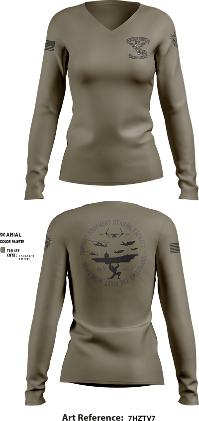 STAGING FACILITY 22010365 Women's Long Sleeve V-neck Shirt - 2