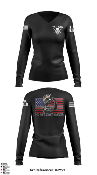 Women's Long Sleeve Vneck Shirt, , Marines, Teamtime, Team time, sublimation, custom sports apparel, team uniforms, spirit wear, spiritwear, sports uniforms, custom shirts, team store, custom team store, fundraiser sports, apparel fundraiser