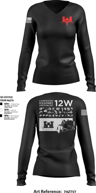 Women's Long Sleeve Vneck Shirt, 302nd EN CO, Army, Teamtime, Team time, sublimation, custom sports apparel, team uniforms, spirit wear, spiritwear, sports uniforms, custom shirts, team store, custom team store, fundraiser sports, apparel fundraiser