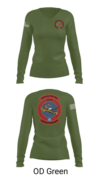 Women's Long Sleeve Vneck Shirt, , Air Force, Teamtime, Team time, sublimation, custom sports apparel, team uniforms, spirit wear, spiritwear, sports uniforms, custom shirts, team store, custom team store, fundraiser sports, apparel fundraiser
