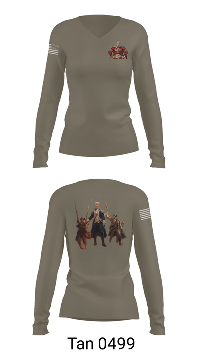 6th BEB Elk Forward  Support Company 17164006 Women's Long Sleeve V-neck Shirt - 41