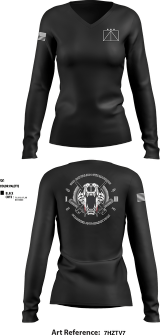 Women's Long Sleeve Vneck Shirt, , Marines, Teamtime, Team time, sublimation, custom sports apparel, team uniforms, spirit wear, spiritwear, sports uniforms, custom shirts, team store, custom team store, fundraiser sports, apparel fundraiser