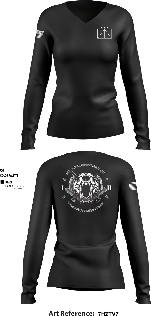 Women's Long Sleeve Vneck Shirt, , Marines, Teamtime, Team time, sublimation, custom sports apparel, team uniforms, spirit wear, spiritwear, sports uniforms, custom shirts, team store, custom team store, fundraiser sports, apparel fundraiser