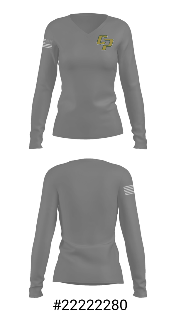 Women's Long Sleeve Vneck Shirt, Comstock Park High School Golf, Golf, Teamtime, Team time, sublimation, custom sports apparel, team uniforms, spirit wear, spiritwear, sports uniforms, custom shirts, team store, custom team store, fundraiser sports, apparel fundraiser