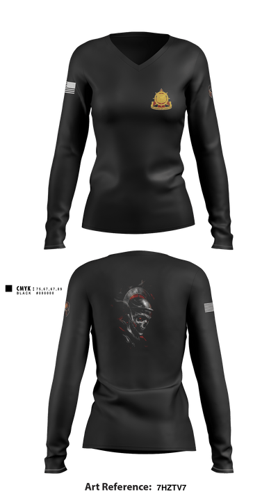 382nd CSSB 66174892 Women's Long Sleeve V-neck Shirt - 1