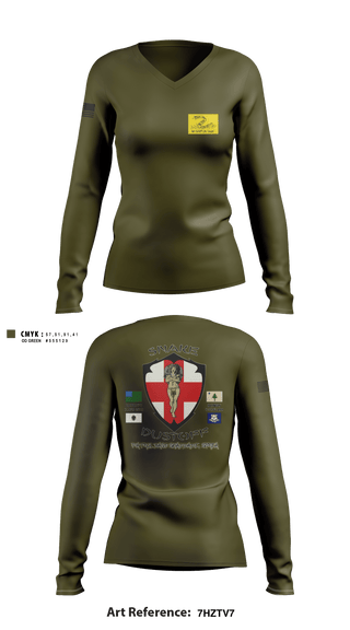 Women's Long Sleeve Vneck Shirt, , Army, Teamtime, Team time, sublimation, custom sports apparel, team uniforms, spirit wear, spiritwear, sports uniforms, custom shirts, team store, custom team store, fundraiser sports, apparel fundraiser