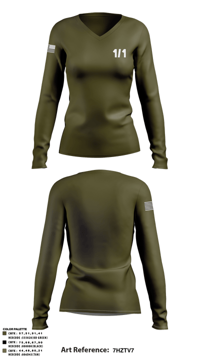 Hades 3421841 Women's Long Sleeve V-neck Shirt - 142