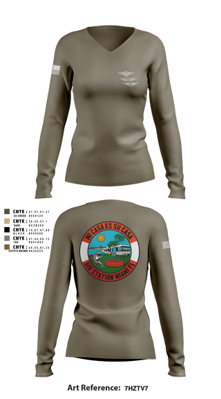 Women's Long Sleeve Vneck Shirt, , Coast Guard, Teamtime, Team time, sublimation, custom sports apparel, team uniforms, spirit wear, spiritwear, sports uniforms, custom shirts, team store, custom team store, fundraiser sports, apparel fundraiser