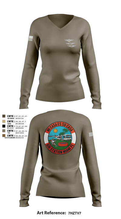 Air station Miami 80426238 Women's Long Sleeve V-neck Shirt - 4