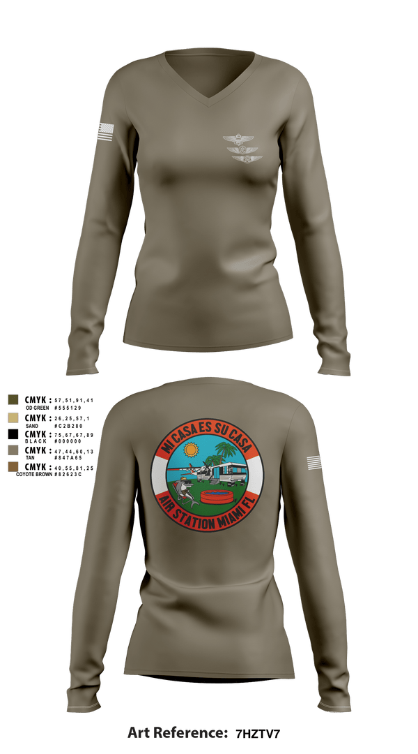 Women's Long Sleeve Vneck Shirt, , Coast Guard, Teamtime, Team time, sublimation, custom sports apparel, team uniforms, spirit wear, spiritwear, sports uniforms, custom shirts, team store, custom team store, fundraiser sports, apparel fundraiser