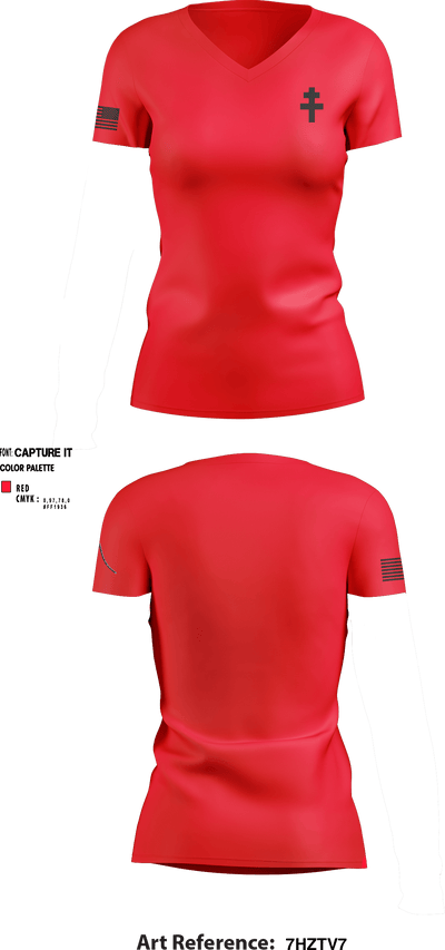 1-325 AIR 68596241 Women's Short Sleeve V-neck Shirt - 1