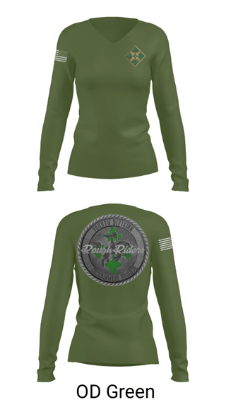 Women's Long Sleeve Vneck Shirt, , Army, Teamtime, Team time, sublimation, custom sports apparel, team uniforms, spirit wear, spiritwear, sports uniforms, custom shirts, team store, custom team store, fundraiser sports, apparel fundraiser