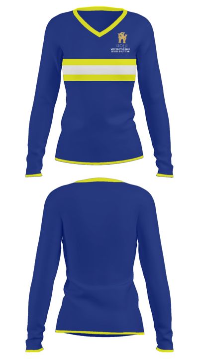 West Seattle High School Golf Team 9176643 Women's Long Sleeve V-neck Shirt - 31