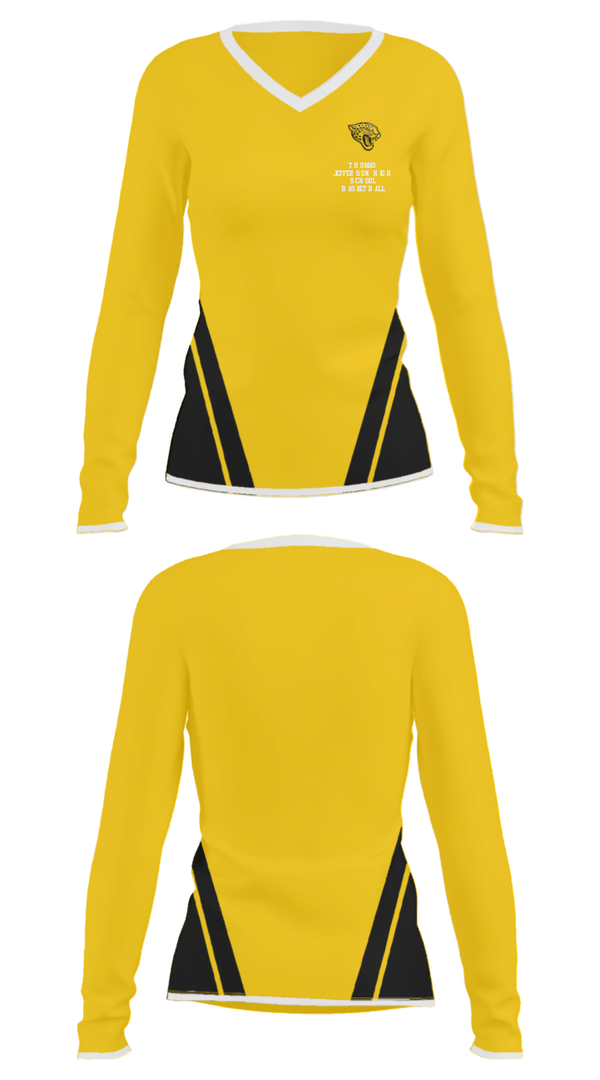 Women's Long Sleeve Vneck Shirt, Thomas Jefferson High School Basketball, Women's Basketball, Teamtime, Team time, sublimation, custom sports apparel, team uniforms, spirit wear, spiritwear, sports uniforms, custom shirts, team store, custom team store, fundraiser sports, apparel fundraiser