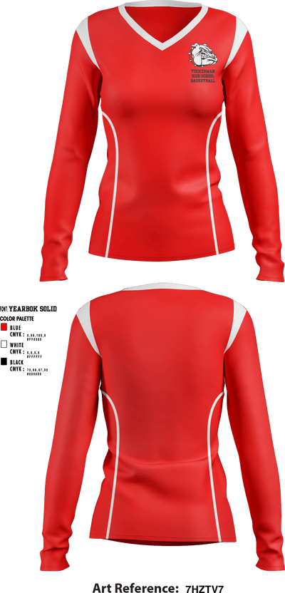 Tuckerman High School Basketball 26819217 Women's Long Sleeve V-neck Shirt - 1
