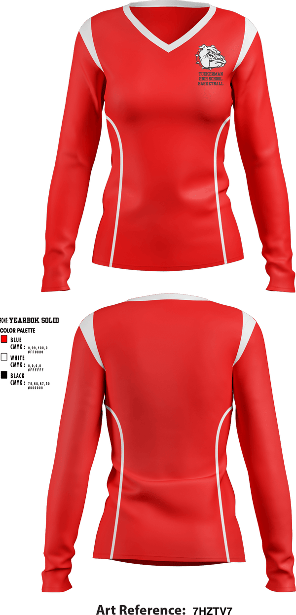 Women's Long Sleeve Vneck Shirt, Tuckerman High School Basketball, Women's Basketball, Teamtime, Team time, sublimation, custom sports apparel, team uniforms, spirit wear, spiritwear, sports uniforms, custom shirts, team store, custom team store, fundraiser sports, apparel fundraiser