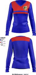 Carmel High School 42911704 Women's Long Sleeve V-neck Shirt - 1