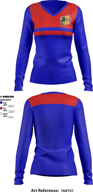 Women's Long Sleeve Vneck Shirt, Carmel High School, Spirit Store, Teamtime, Team time, sublimation, custom sports apparel, team uniforms, spirit wear, spiritwear, sports uniforms, custom shirts, team store, custom team store, fundraiser sports, apparel fundraiser