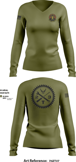 Women's Long Sleeve Vneck Shirt, 21 STS, Air Force, Teamtime, Team time, sublimation, custom sports apparel, team uniforms, spirit wear, spiritwear, sports uniforms, custom shirts, team store, custom team store, fundraiser sports, apparel fundraiser