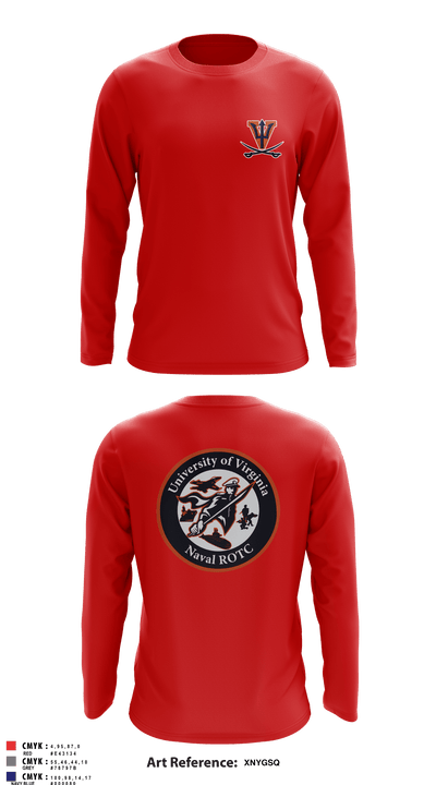 University of Virginia NROTC 91641380 Long Sleeve Performance Shirt - 2