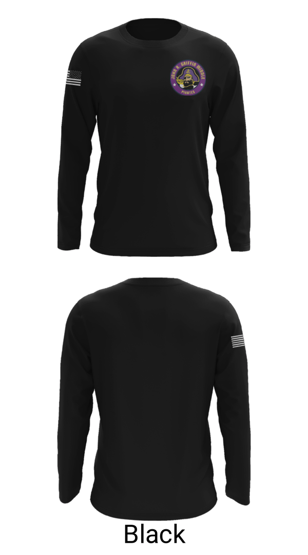 Long Sleeve Performance Shirt, John Griffin Middle School Basketball, Men's Basketball, Teamtime, Team time, sublimation, custom sports apparel, team uniforms, spirit wear, spiritwear, sports uniforms, custom shirts, team store, custom team store, fundraiser sports, apparel fundraiser