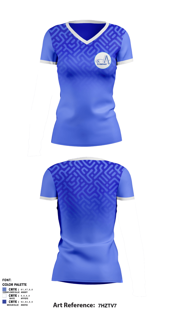 Women's Short Sleeve Vneck Shirt, AA Contractor LLCAA Contractor LLC, , Teamtime, Team time, sublimation, custom sports apparel, team uniforms, spirit wear, spiritwear, sports uniforms, custom shirts, team store, custom team store, fundraiser sports, apparel fundraiser