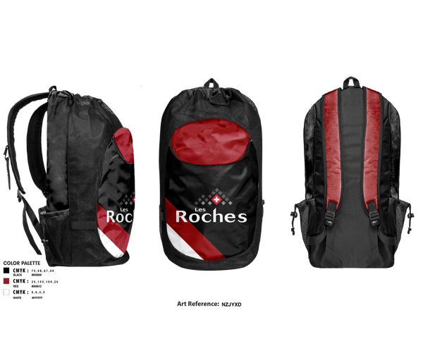 Gear Bag, Les Roches, Men's Basketball, Teamtime, Team time, sublimation, custom sports apparel, team uniforms, spirit wear, spiritwear, sports uniforms, custom shirts, team store, custom team store, fundraiser sports, apparel fundraiser