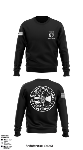 Crew Neck Sweatshirt, HHD, JFHQ-COARNG, National Guard, Teamtime, Team time, sublimation, custom sports apparel, team uniforms, spirit wear, spiritwear, sports uniforms, custom shirts, team store, custom team store, fundraiser sports, apparel fundraiser