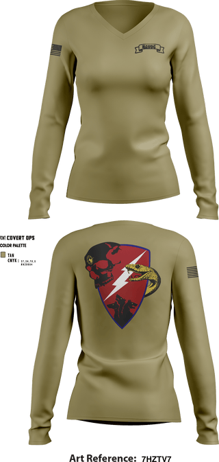Women's Long Sleeve Vneck Shirt, , Army, Teamtime, Team time, sublimation, custom sports apparel, team uniforms, spirit wear, spiritwear, sports uniforms, custom shirts, team store, custom team store, fundraiser sports, apparel fundraiser