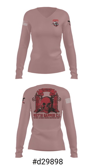 Women's Long Sleeve Vneck Shirt, , National Guard, Teamtime, Team time, sublimation, custom sports apparel, team uniforms, spirit wear, spiritwear, sports uniforms, custom shirts, team store, custom team store, fundraiser sports, apparel fundraiser