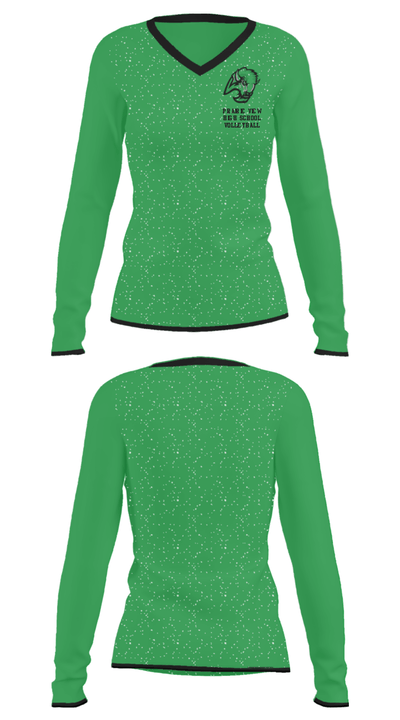 Prairie View High School Volleyball 69572607 Women's Long Sleeve V-neck Shirt - 23
