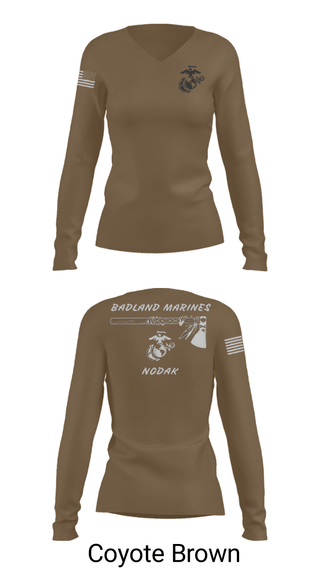 Women's Long Sleeve Vneck Shirt, , Marines, Teamtime, Team time, sublimation, custom sports apparel, team uniforms, spirit wear, spiritwear, sports uniforms, custom shirts, team store, custom team store, fundraiser sports, apparel fundraiser
