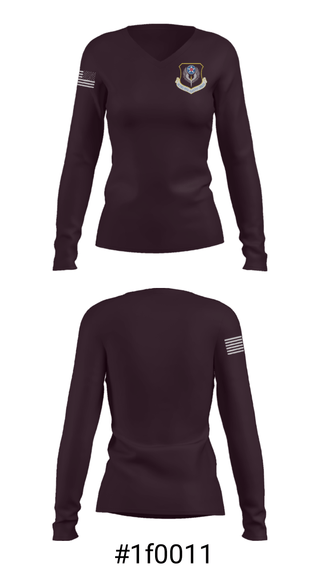 Women's Long Sleeve Vneck Shirt, , Air Force, Teamtime, Team time, sublimation, custom sports apparel, team uniforms, spirit wear, spiritwear, sports uniforms, custom shirts, team store, custom team store, fundraiser sports, apparel fundraiser